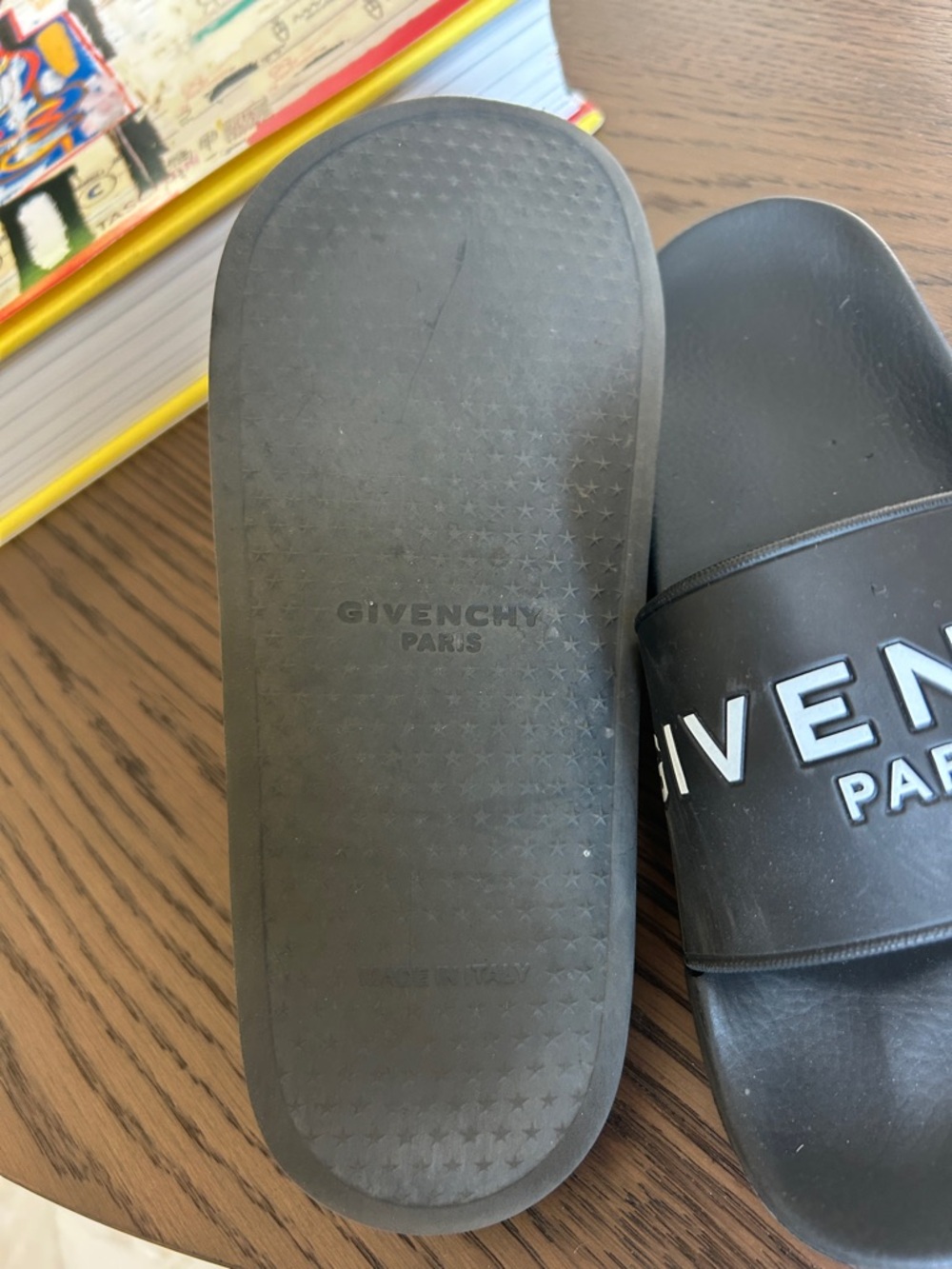 Givenchy Black Slide Sandals with White Logo - Picture 4 of 5